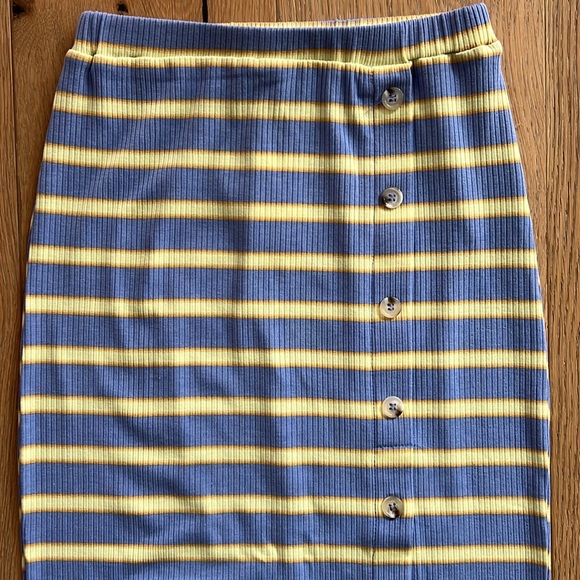 NWT WALTER BAKER Monroe Stripped Knit Ribbed Skirt Elastic Waistband Size XS - Picture 4 of 12
